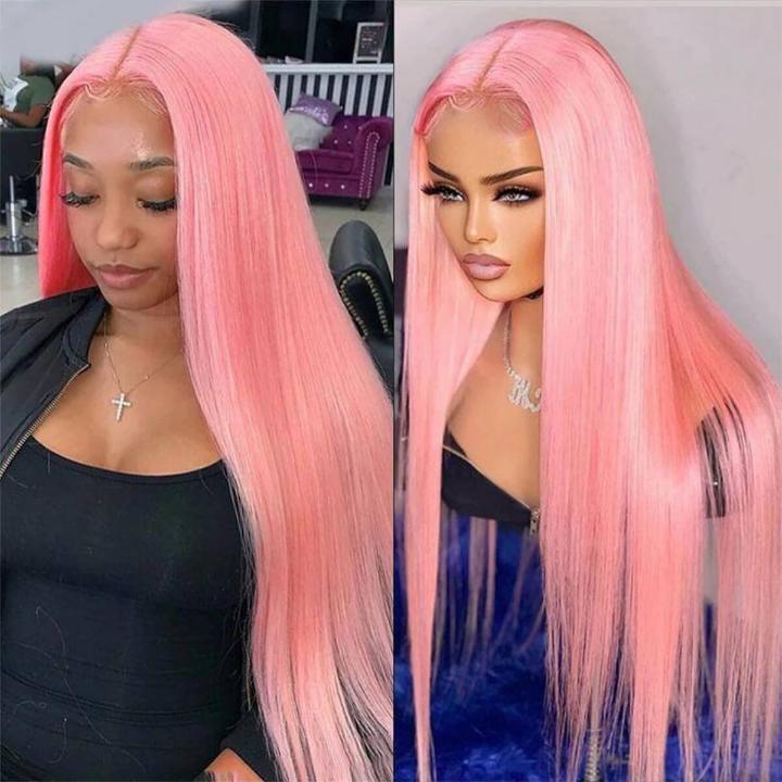 Custom popular dyed human hair lace front wig pink