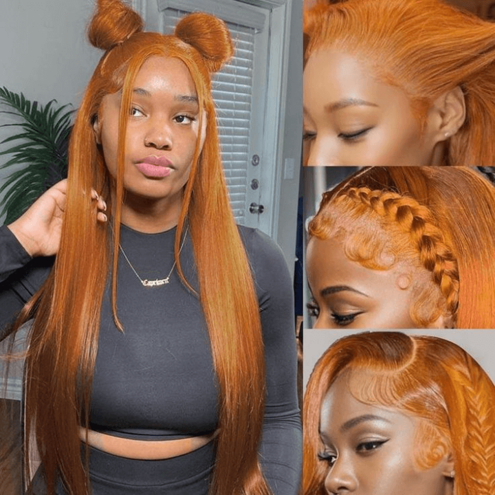 [2Wigs 13x6] Ginger Colored & 99J Colored 28 Inches Lace Frontal Wigs