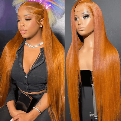 [2Wigs 13x6] Ginger Colored & 99J Colored 28 Inches Lace Frontal Wigs