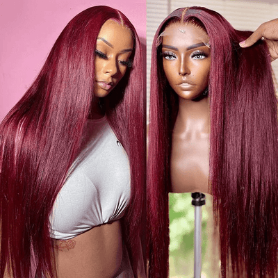 [2Wigs 13x6] Ginger Colored & 99J Colored 30 Inches Lace Frontal Wigs