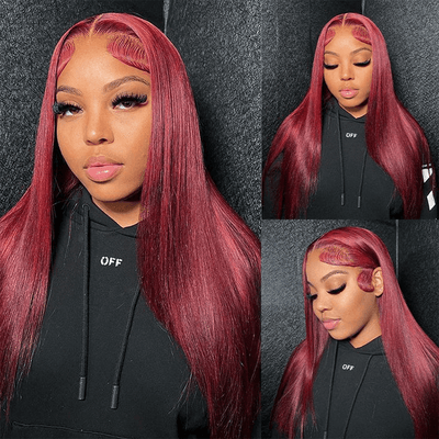 [2Wigs 13x6] Ginger Colored & 99J Colored 24 Inches Lace Frontal Wigs