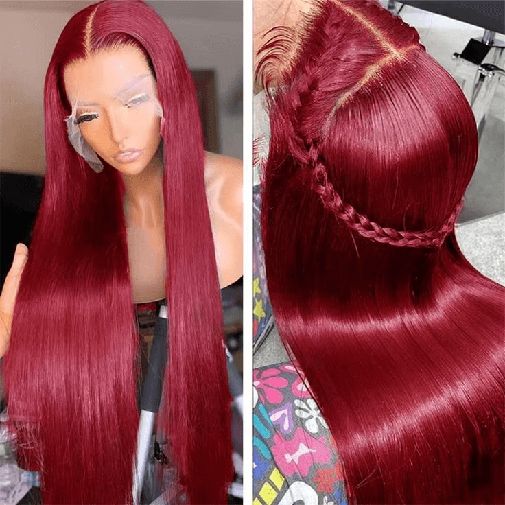 [2Wigs 13x6] Ginger Colored & 99J Colored 30 Inches Lace Frontal Wigs