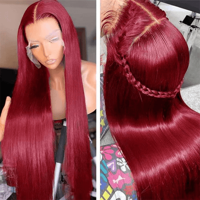 [2Wigs 13x6] Ginger Colored & 99J Colored 28 Inches Lace Frontal Wigs