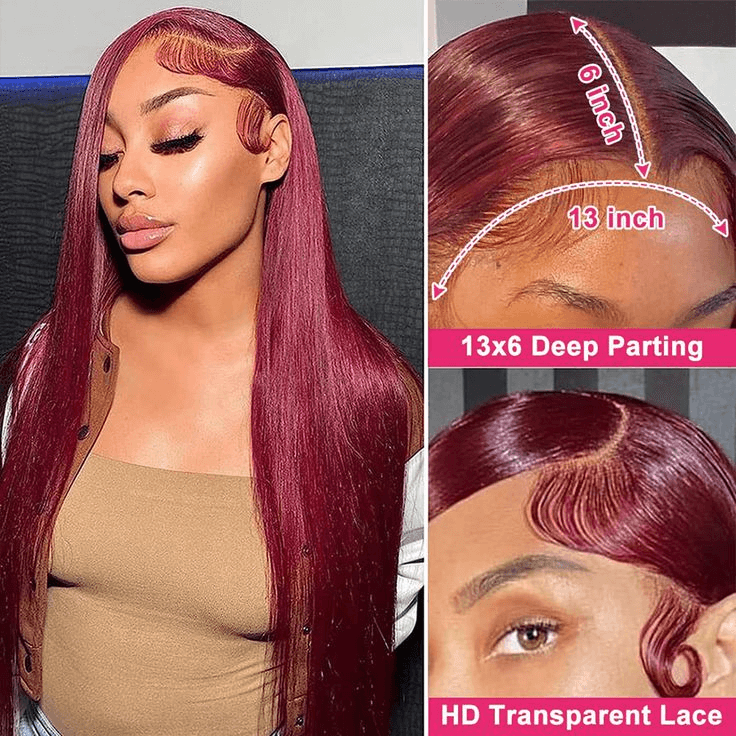 [2Wigs 13x6] Ginger Colored & 99J Colored 30 Inches Lace Frontal Wigs