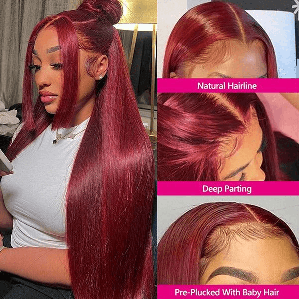 [2Wigs 13x6] Jerry Curly 1B Color & 99J Colored 28 Inches Lace Frontal Wigs