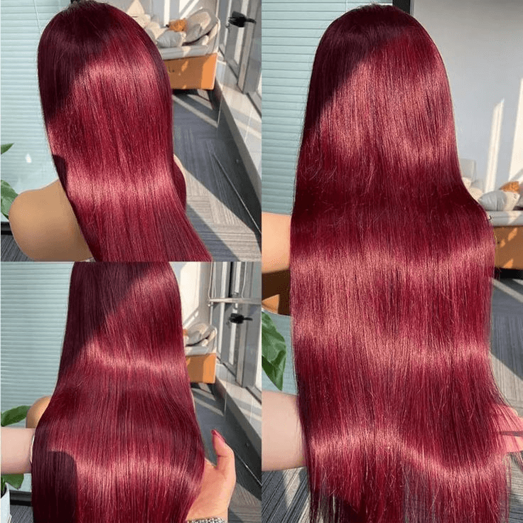 [2Wigs 13x6] Ginger Colored & 99J Colored 28 Inches Lace Frontal Wigs