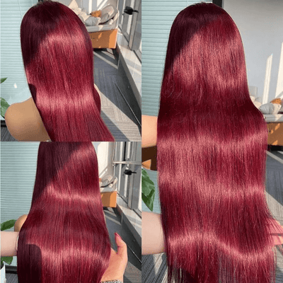 [2Wigs 13x6] Ginger Colored & 99J Colored 28 Inches Lace Frontal Wigs