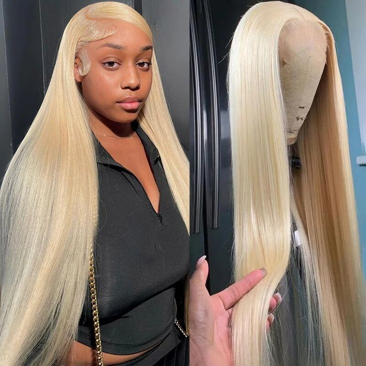 [2Wigs 13x6] Blonde Straight & Natural Black Jerry Curly 24 Inches Lace Frontal Wigs