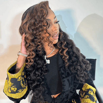 Tuneful Highlight Colored 13x6 5x5 4x6 Lace Front Closure Loose Deep Wave Wig