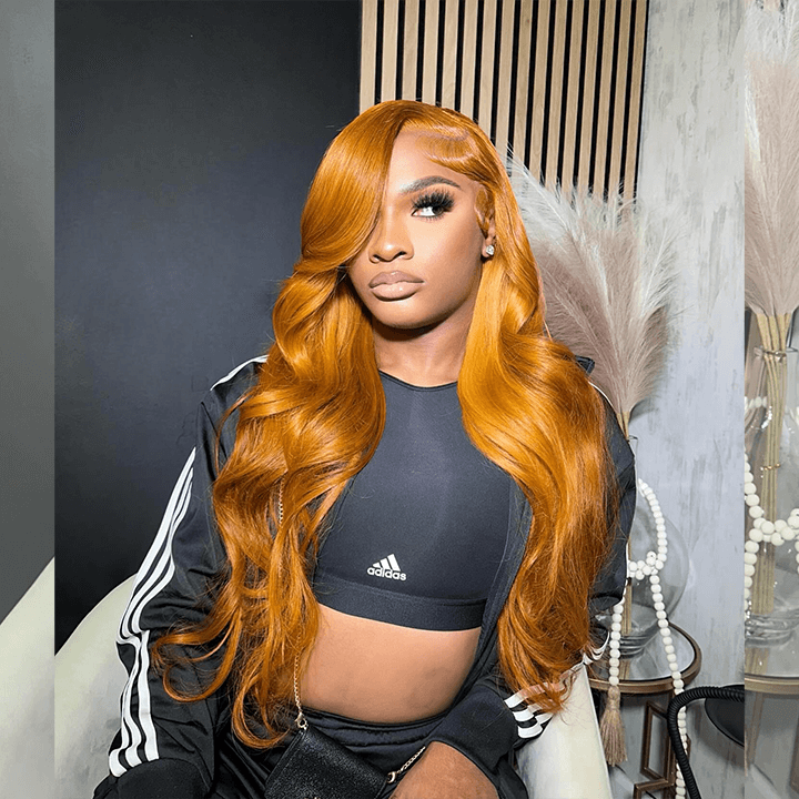 Tuneful Light Ginger 13x6 4x6 Lace Front Closure Ready To Wear Colored Glueless Human Hair Wigs