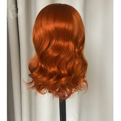 Tuneful Glueless Elegant Ginger Colored 13x6 Lace Front 4x6 Wear Go Human Hair Body Wave Bob  180% Density Wigs