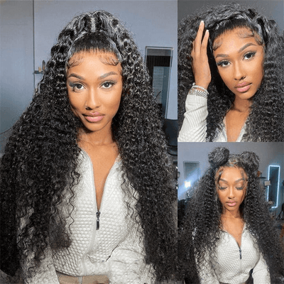 [2Wigs 13x6] Jerry Curly 1B Color & 99J Colored 30 Inches Lace Frontal Wigs